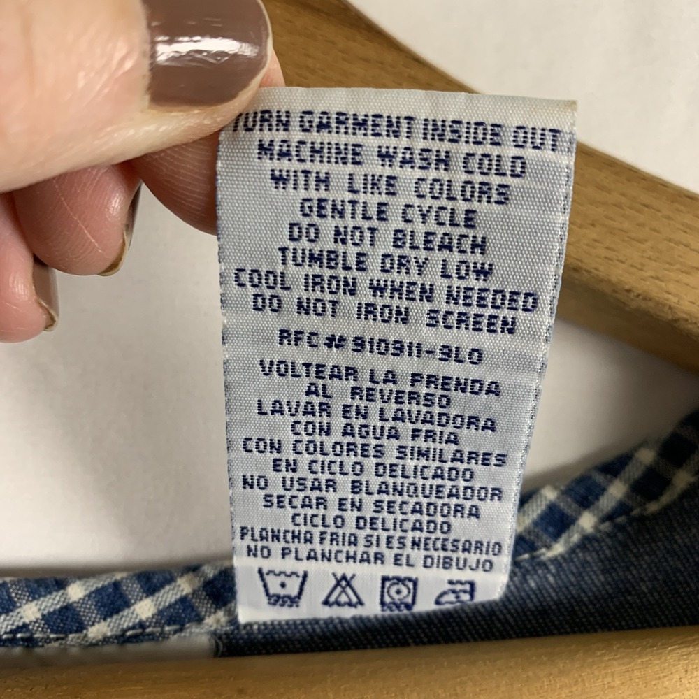 Vintage 90s Womens Cat Denim Tie Back Maxi Dress Sz L Cottage Country Homestead - Picture 12 of 14
